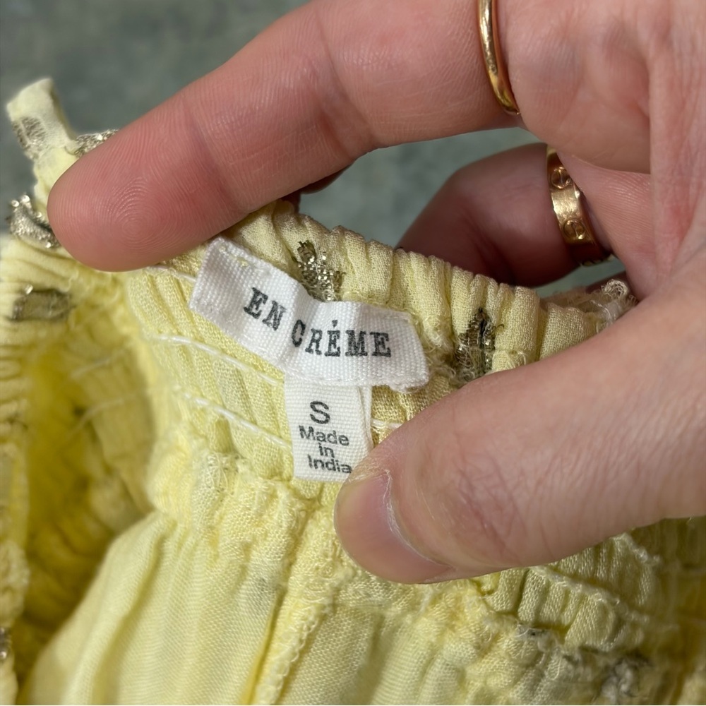 En Creme Womens Deep V-Neck Light Yellow Maxi Dress Sz S Wedding Party Beach EUC - Picture 11 of 16